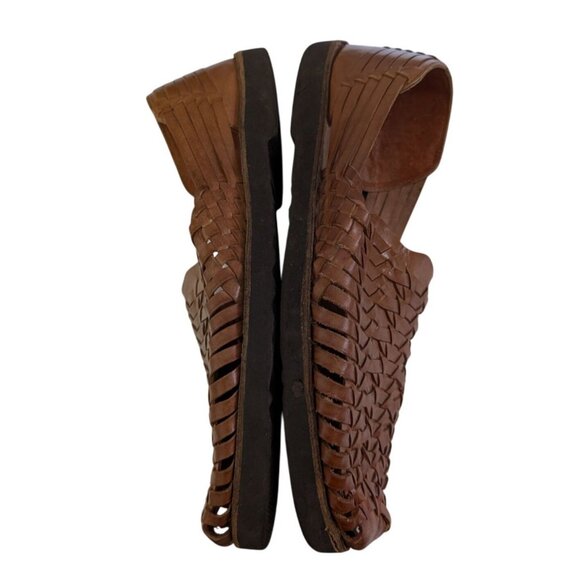 Sunsteps Hand-Woven Leather Huarache Sandals Brown Mens Size 9.5 - Picture 7 of 10